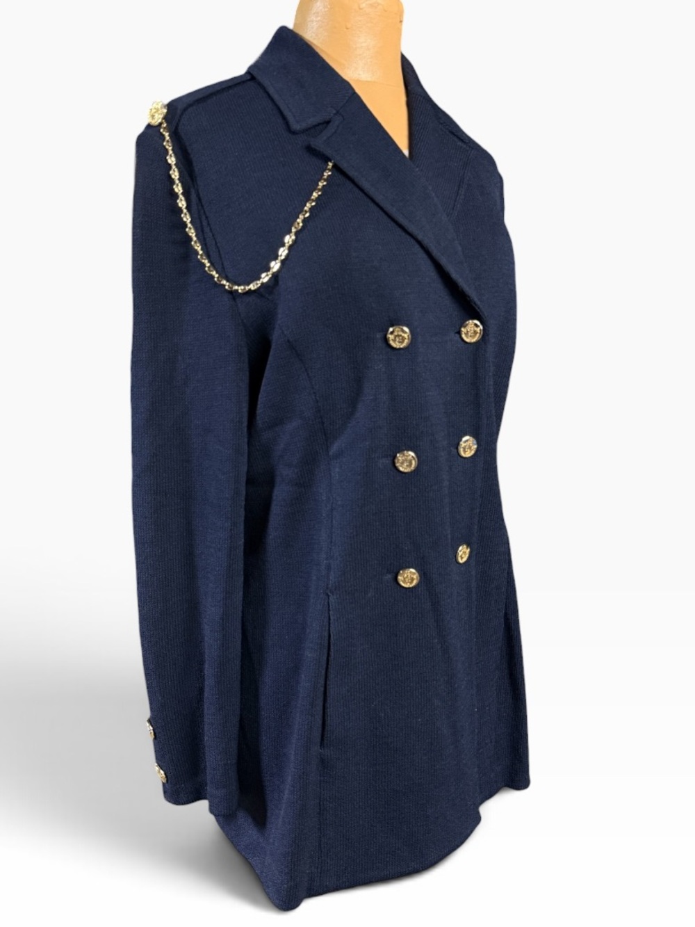 St John Collection, Knit Long Military Style Blazer